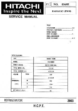 Сервисная инструкция Hitachi R-610AUK3 ― Manual-Shop.ru