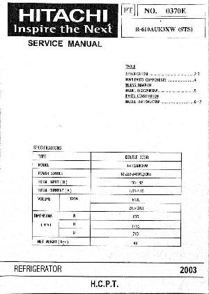 Сервисная инструкция Hitachi R-610AUK3XW(STS) ― Manual-Shop.ru