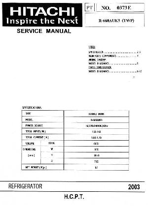 Сервисная инструкция Hitachi R-660AUK3 ― Manual-Shop.ru