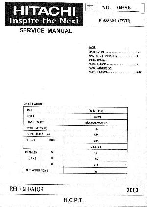 Сервисная инструкция Hitachi R-688AM(TWH) ― Manual-Shop.ru