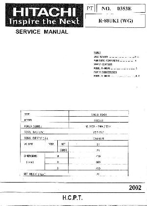 Сервисная инструкция Hitachi R-80UK1(WG) ― Manual-Shop.ru