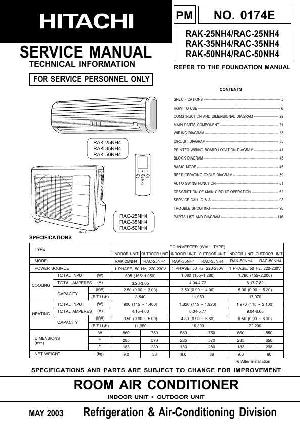 Сервисная инструкция Hitachi RAK-25NH4, 35NH4, 50NH4 ― Manual-Shop.ru
