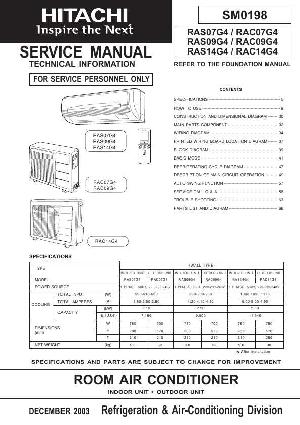 Сервисная инструкция Hitachi RAS-07G4, RAS-09G4, RAS-14G4 ― Manual-Shop.ru