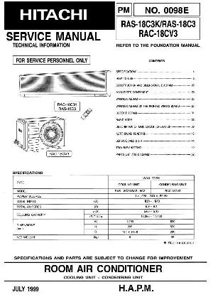 Сервисная инструкция Hitachi RAS-18C3 ― Manual-Shop.ru