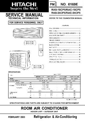 Сервисная инструкция Hitachi RAS-18CP5, RAS-24CP5 ― Manual-Shop.ru