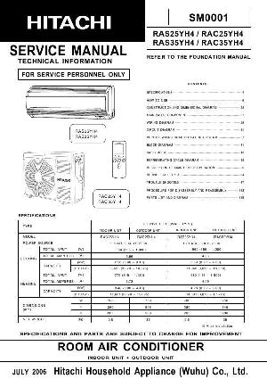 Сервисная инструкция Hitachi RAS-25YH4, RAS-35YH4 ― Manual-Shop.ru