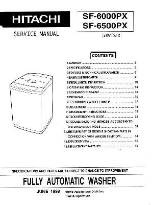 Сервисная инструкция Hitachi SF-6000PX, SF-6500PX ― Manual-Shop.ru