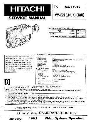Сервисная инструкция Hitachi VM-E21E ― Manual-Shop.ru