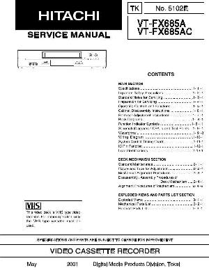 Сервисная инструкция Hitachi VT-FX685A ― Manual-Shop.ru