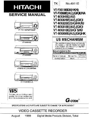 Сервисная инструкция Hitachi VT-FX868E, VT-FX6180EM, VT-MX808E, VT-MX818E, VT-MX828E, VT-MX848E ― Manual-Shop.ru