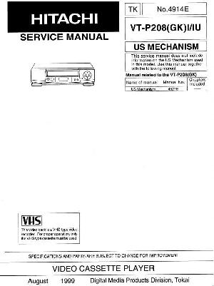 Сервисная инструкция Hitachi VT-P208 ― Manual-Shop.ru