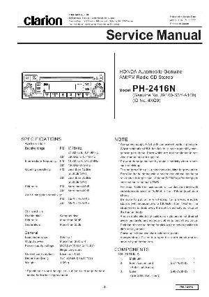 Сервисная инструкция Clarion PH-2416N ― Manual-Shop.ru