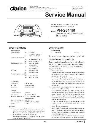 Сервисная инструкция Clarion PH-2611MA ― Manual-Shop.ru