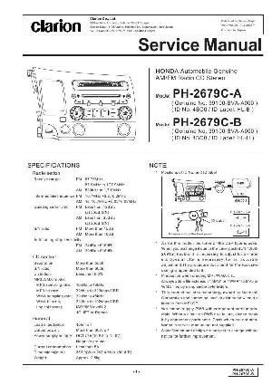Сервисная инструкция Clarion PH-2679C ― Manual-Shop.ru