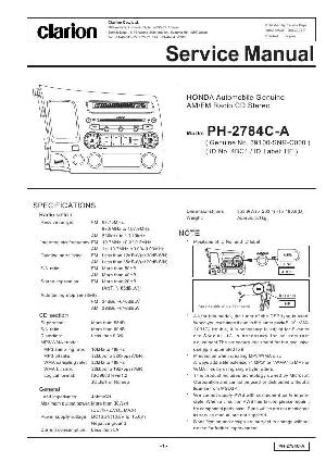 Сервисная инструкция Clarion PH-2784CA ― Manual-Shop.ru