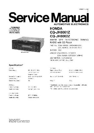 Сервисная инструкция Honda Panasonic CQ-JH8061Z JH8062Z ― Manual-Shop.ru