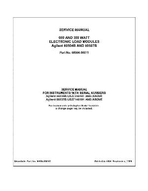Service manual HP (Agilent) 60504B 60507B LOAD MODULE ― Manual-Shop.ru