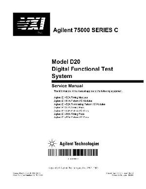 Service manual HP (Agilent) 75000 SERIES MODEL D20 DIGITAL FUNCTIONAL TEST SYSTEM ― Manual-Shop.ru