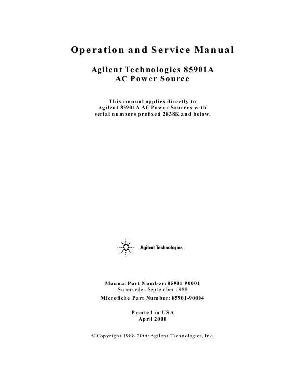 Service manual HP (Agilent) 85901A AC POWER SOURCE ― Manual-Shop.ru