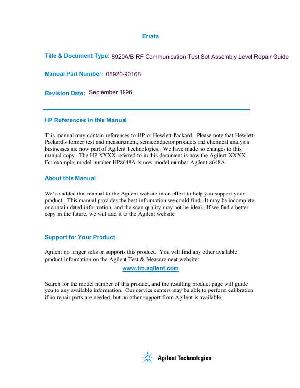 Сервисная инструкция HP (Agilent) 8920A B 8921A COMMUNICATION TEST SET ― Manual-Shop.ru