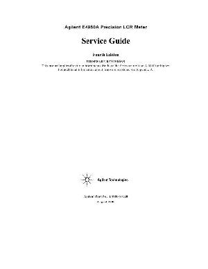 Service manual HP (Agilent) E4980A LCR METER ― Manual-Shop.ru