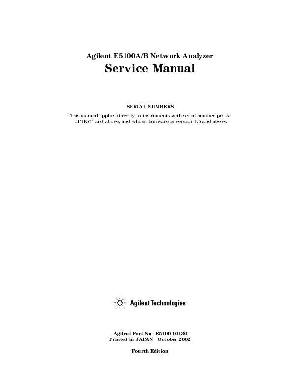 Service manual HP (Agilent) E5100A E5100B NETWORK ANALYZER ― Manual-Shop.ru