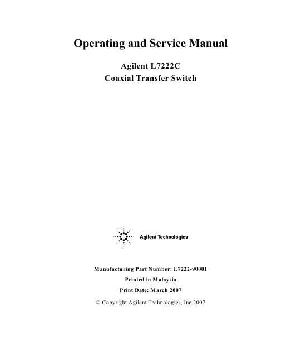 Service manual HP (Agilent) L7222C COAXIAL TRANSFER SWITCH ― Manual-Shop.ru