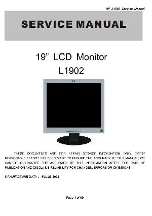 Сервисная инструкция HP L1902 ― Manual-Shop.ru