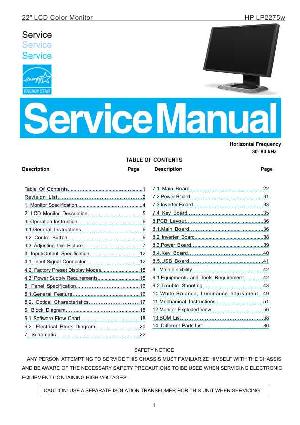 Сервисная инструкция HP LP2275W ― Manual-Shop.ru