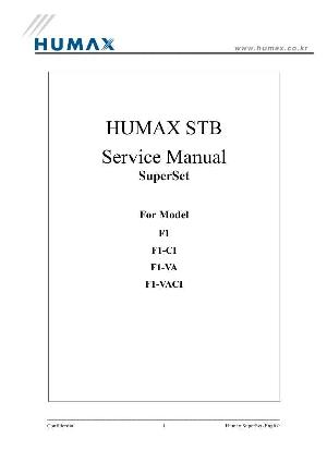 Сервисная инструкция Humax F1, F1-CI, F1-VA, F1-VACI ― Manual-Shop.ru