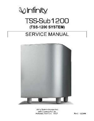 Сервисная инструкция Infinity TSS-SUB1200 ― Manual-Shop.ru