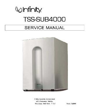 Сервисная инструкция Infinity TSS-SUB4000 ― Manual-Shop.ru
