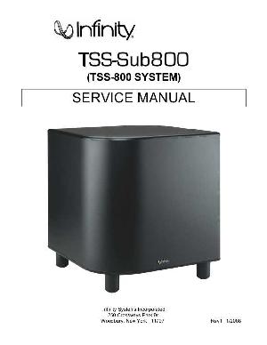 Сервисная инструкция Infinity TSS-SUB800 ― Manual-Shop.ru