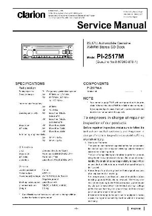 Сервисная инструкция Clarion PI-2517M ― Manual-Shop.ru