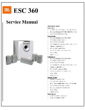 Сервисная инструкция JBL ESC-360 ― Manual-Shop.ru