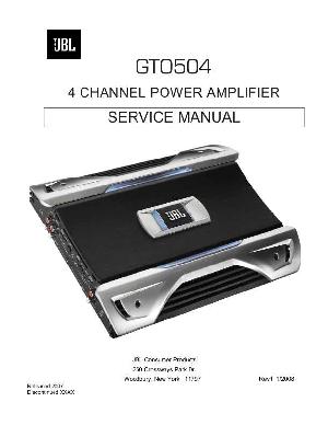 Сервисная инструкция JBL GTO-504 ― Manual-Shop.ru