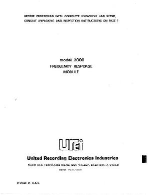 Сервисная инструкция JBL UREI-2000  ― Manual-Shop.ru