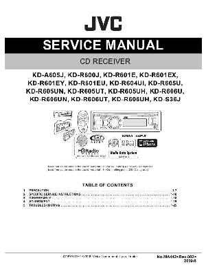 Сервисная инструкция JVC KD-A605, KD-R600, KD-R601, KD-R604, KD-R605, KD-R606, KD-S36 ― Manual-Shop.ru