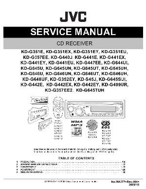 Сервисная инструкция JVC KD-G351, KD-G352, KD-G357, KD-G440, KD-G441, KD-G442, KD-G447, KD-G499, KD-G644, KD-G645, KD-G646, KD-G648, KD-S45 ― Manual-Shop.ru
