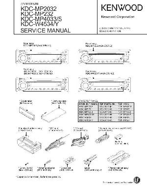 Сервисная инструкция Kenwood KDC-MP232, MP2032, MP4033, W4534 ― Manual-Shop.ru