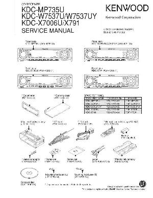 Service manual Kenwood KDC-MP735U, KDC-W7537U, KDC-X791, KDC-X7006U ― Manual-Shop.ru