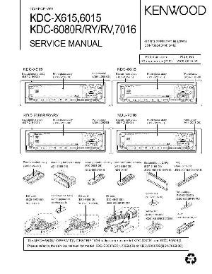 Сервисная инструкция Kenwood KDC-X615, KDC-6015, KDC-6080, KDC-7016 ― Manual-Shop.ru