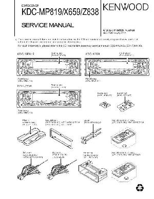 Сервисная инструкция Kenwood KDC-X659, KDC-MP819, Z838 ― Manual-Shop.ru