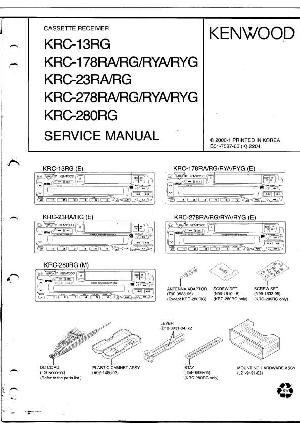 Сервисная инструкция Kenwood KRC-13RG, KRC-178R, KRC-23R, KRC-278R, KRC-280RG ― Manual-Shop.ru