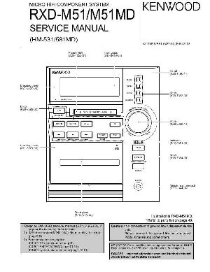 Сервисная инструкция Kenwood RXD-M51, RXD-M51D, HM-531, HM-581MD ― Manual-Shop.ru