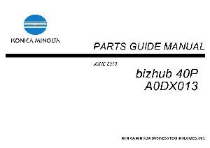 Сервисная инструкция Konica-Minolta Bizhub 40P PARTS ― Manual-Shop.ru