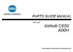 Сервисная инструкция Konica-Minolta Bizhub C650 PARTS ― Manual-Shop.ru