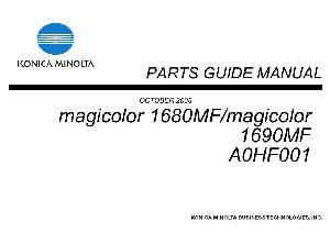 Сервисная инструкция Konica-Minolta Magicolor 1680MF, 1690MF PARTS ― Manual-Shop.ru