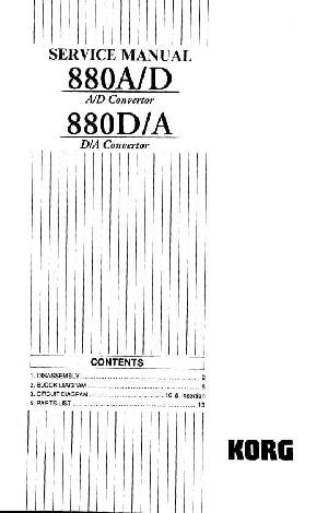 Сервисная инструкция Korg 880AD, 880DA ― Manual-Shop.ru