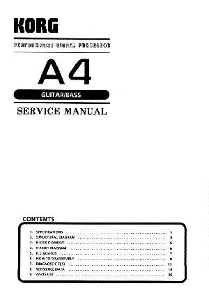 Сервисная инструкция Korg A4 ― Manual-Shop.ru